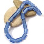 23 Pcs. Beads Large Size Vintage glass beads for tribal jewelry making The Beads hole about 3mm The color is  Blue and Approximately Size 18x13mm The weight of one string about  115 Grams