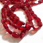 50pcs Red Flat Drop Crystal Glass Beads in size approximately 9x11x4mm
