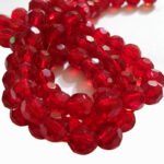 30pcs Red Round Faceted Crystal Glass Beads in size approximately 12mm