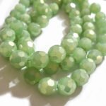 30pcs Pale Green Round faceted Crystal Glass Beads in size approximately 12mm