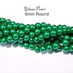 6mm Round, LONG STRAND/LINE 6MM  COLOR GLASS PEARL BEADS FOR JEWELRY MAKING (long String approx 32 Inches long) Approx 144 beads
