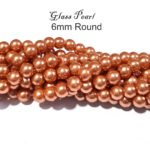 6mm Round, LONG STRAND/LINE 6MM  COLOR GLASS PEARL BEADS FOR JEWELRY MAKING (long String approx 32 Inches long) Approx 144 beads