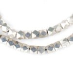 100pcs Pkg.Diamond Cut Faceted Corner less Cube Beads Tiny Diamond Cut Faceted Silver Beads 4.5mm - Small Metal Spacers