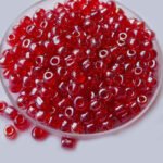 Qty 50gram pkg. Dark Red Transparent Glass Seed Beads, 4mm Glass Seed Beads, Glass Beading Supplies,
