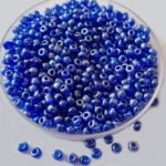 Qty 50gram pkg. Blue Transparent AB Finish Glass Seed Beads, 3mm Glass Seed Beads, Glass Beading Supplies,