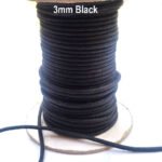 10 Meters Pkg. Round Cotton threads cords for jewelry making in size about 3mm Black Color