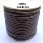 10 Meters Pkg. Round Cotton threads cords for jewelry making in size about 3mm Brown Color