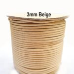 10 Meters Pkg. Round Cotton threads cords for jewelry making in size about 3mm Beige Color