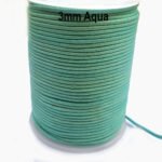 10 Meters Pkg. Round Cotton threads cords for jewelry making in size about 3mm Aqua Color