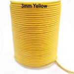 10 Meters Pkg. Round Cotton threads cords for jewelry making in size about 3mm Yellow Color