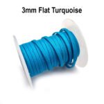 10 Meters Pkg. Flat Cotton threads cords for jewelry making in size about 3mm Aqua Color