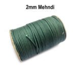 10 Meters Pkg. Round Cotton threads cords for jewelry making in size about 2mm Green Color