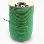 10 Meters Pkg. Round Cotton threads cords for jewelry making in size about 2mm Green Color