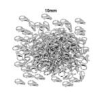 100pcs Pkg. Lobster Claw Clasps for jewelry making Rhodium Nickel Finish in size 10mm