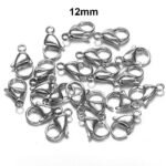 100pcs Pkg. Lobster Claw Clasps for jewelry making Gunmetal Finish in size 12mm