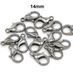 50pcs Pkg. Lobster Claw Clasps for jewelry making Gunmetal Finish in size 14mm