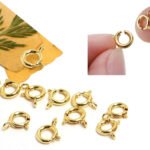 20pcs Pkg. Round Clasps for jewelry making in size about 6mm, Gold Plated