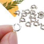 20pcs Pkg. Round Clasps for jewelry making in size about 6mm, Silver Plated