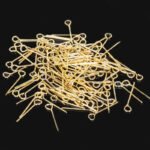 100/Gram Pkg. Stainless Stell Eye Pins for jewelry making 18mm Gold Plated