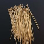 100/Grams Pkg. Head Pins Essential Jewelry earring making Findings Raw Materials 50mm 22 Gauge Wire Gold