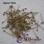 50/Grams Pkg. Head Pins Essential Jewelry earring making Findings Raw Materials 15mm 22 Gauge Wire Bronze