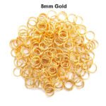 100/Grams Pkg. 8mm Size Jump ring for jewelry making Gold Plated