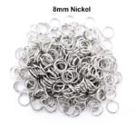 100/Grams Pkg. 8mm Size Jump ring for jewelry making Stainless Steel Plated