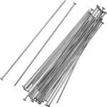 100/Grams Pkg. Head Pins Essential Jewelry earring making Findings Raw Materials 60mm long 22 Gauge Wire Steel plating