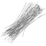 100/Grams Pkg. Head Pins Essential Jewelry earring making Findings Raw Materials 70mm long 22 Gauge Wire Steel plating