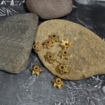 50pcs, 10x5mm Size Oxidized Antique tone bead caps for jewelry making