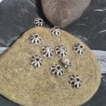 100pcs, 9mm Size Oxidized Antique tone bead caps for jewelry making