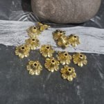 100pcs, 8x5mm Size Oxidized Antique tone bead caps for jewelry making