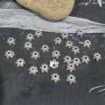 100pcs, 7mm Size Oxidized Antique tone bead caps for jewelry making