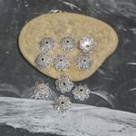 50pcs, 12mm Size Oxidized Antique tone bead caps for jewelry making