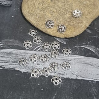 200pcs, 8mm Size Oxidized Antique tone bead caps for jewelry making