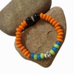 Bracelets beaded Orange shade stretchable easy to wear in all hand