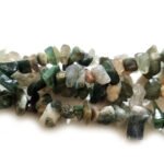 Semi-precious Chips Beads 230+ Beads 40 inches Gemstone name Moss Agate