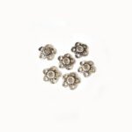 100pcs silver oxidized antique bead cap, size approx 11mm