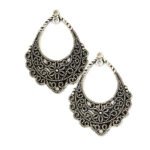 10pcs earring making, chand bali Drop Shape, Silver antique, Size about 30x40mm