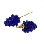 10pcs Pkg. glass handmade fruit charms blue color in size about 12x18mm with golden wire loop