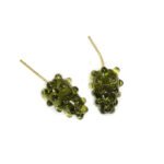10pcs Pkg. glass handmade fruit charms Lime green color in size about 12x18mm with golden wire loop