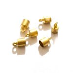 25pcs pkg. Brass end cap, gold plated, use cord/threads to finish your jewelry project, best for 3mm cords/Threads