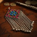Antique Silver Tribal Afghan Pendant Replica – Vintage Ethnic Statement Jewelry large pendant in size about