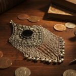 Antique Silver Tribal Afghan Pendant Replica – Vintage Ethnic Statement Jewelry large pendant in size about