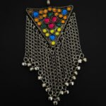 Antique Silver Tribal Afghan Pendant Replica – Vintage Ethnic Statement Jewelry large pendant in size about