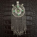 Antique Silver Tribal Afghan Pendant Replica – Vintage Ethnic Statement Jewelry large pendant in size about