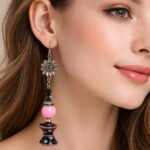 Artistic Handmade Lampwork Glass Beads Earrings – Designer  Silver Dangle Statement Jewelry for Women