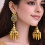 Traditional Gold Plated Jhumka Earrings for Women – Ethnic Wedding & Party Wear