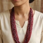 Handmade Red Multi-Strand Seed Bead Necklace | Layered Glass Bead Statement Necklace | Boho Ethnic Jewelry for Women