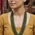 Green Multi-Strand Seed Bead Necklace | Handmade Layered Glass Bead Statement Necklace | Boho Ethnic Jewelry for Women
